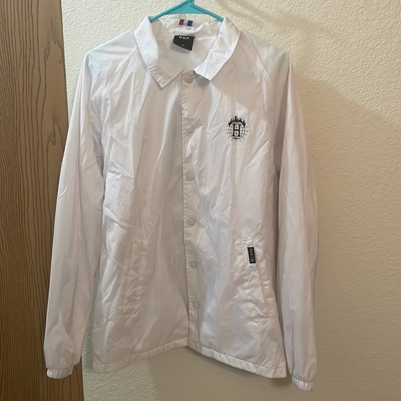 HUF Thrasher Huf World-wide White Wind Breaker Jacket Size Medium - Picture 2 of 9